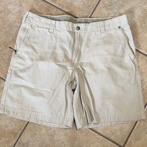 Men's Casual Tan Flat Front Shorts